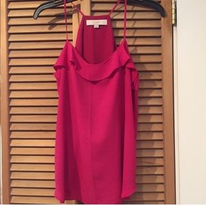 LOFT Hot Pink Ruffle Tank - Size XS
